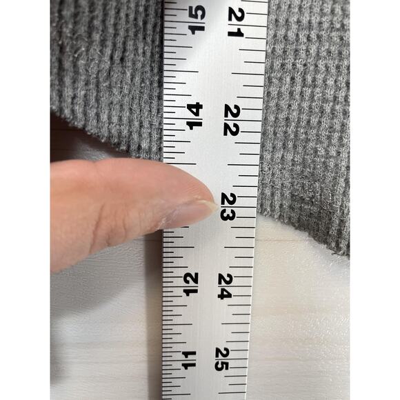 Abercrombie & Fitch Sweater Womens Small Gray Waffle Knit Thermal Long Sleeve - Picture 4 of 9